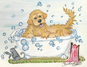 Golden in Tub by Barbara Wood